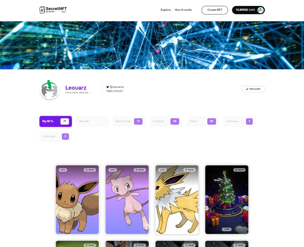 Ternoa testnet marketplace